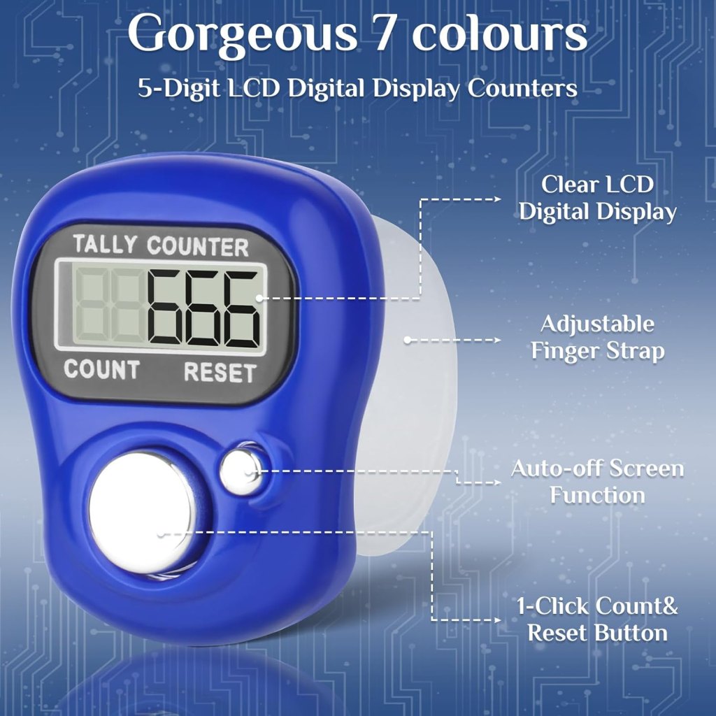 Digital Mini Finger Tally Counter for Office, Inventory & Stationery Use